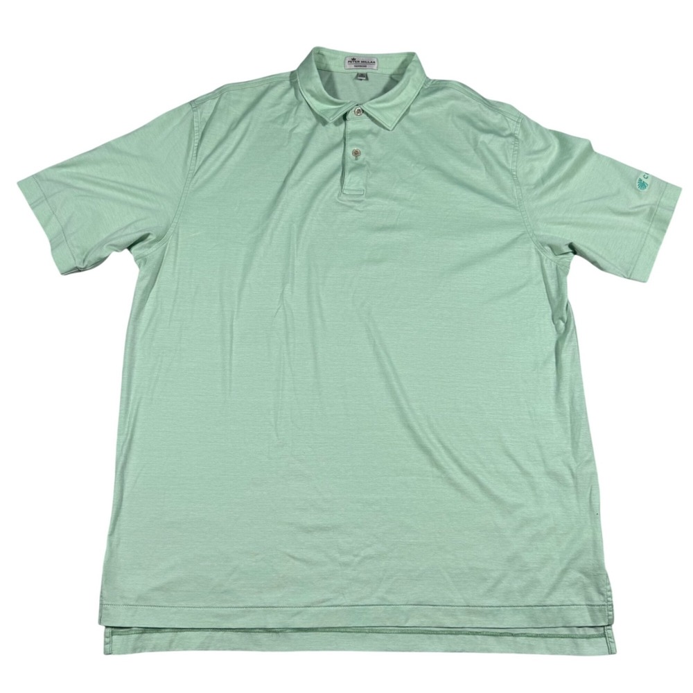 Peter Millar Nanoluxe Polo Mens XL Mint Green Golf Performance Short Sleeve 1308